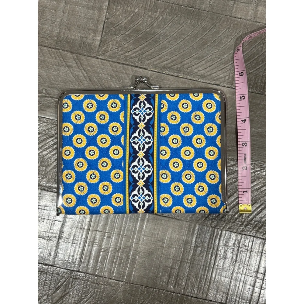 Vera Bradley‎ Quilted Blue Yellow Floral Kiss Lock Photo Album Brag Book 7.5x5.5